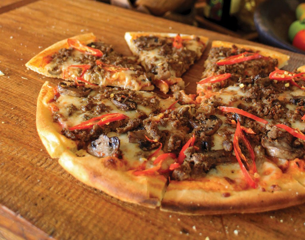 Salsa Verde Beef Rendang Pizza