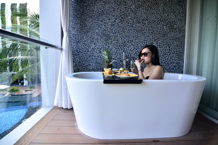 Breakfast in The Tub The Stones Hotel Bali