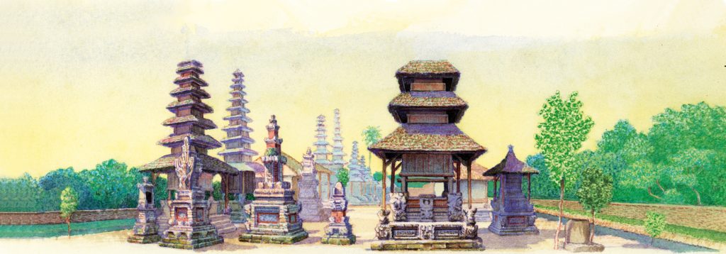 Pura Taman Ayun, Mengawi. Illustration by Bruce Granquist