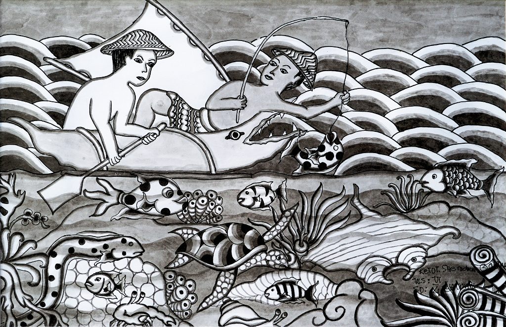 TiTian Prize Childrens Art A- KETUT SANDRA GAUTAMA-NELAYAN-24 X 36 CM