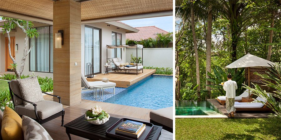 The Mulia & Mulia Villas, Bali (left, source themulia.com), COMO Uma Ubud (right, source comohotels.com)