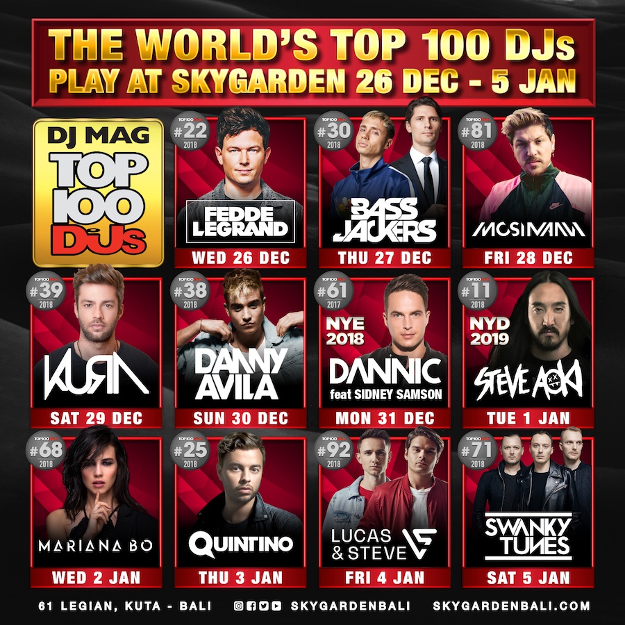Sky Garden Bali Line up 2018 2019-2