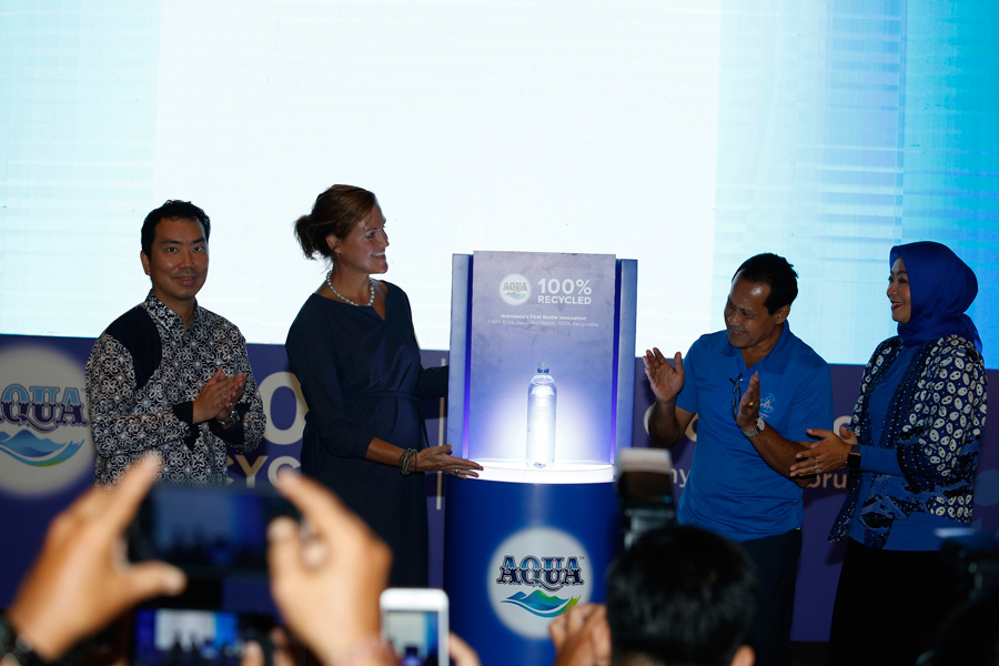 Water Company AQUA Introduces 100% Recycled Plastic Bottles to Bali