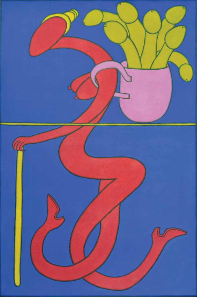 LOT 830 'Jamu Kesukaanku' I GAK Murniasih. Acyrlic on canvas. Image courtesy of Larasati 2