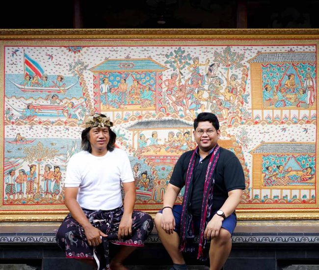 Made-Sesangka-&-Louie-Buana-in-front-of-the-La-Salaga-painting.-Image-coutesy-of-Agit-Primaswara