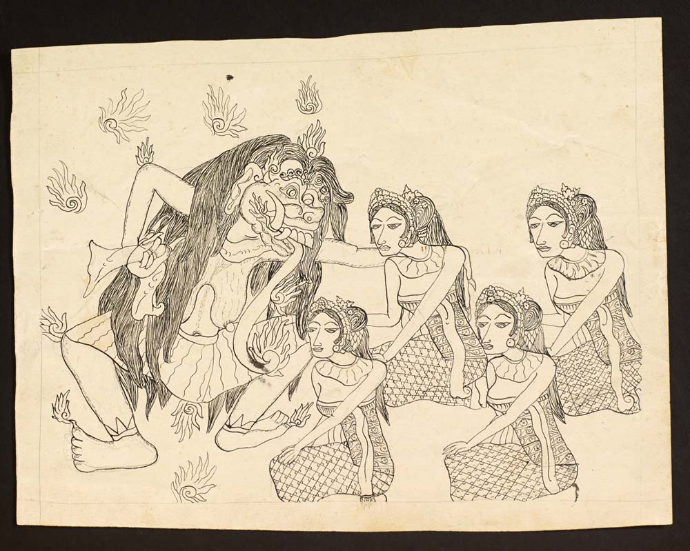 #4 Sketch by I Desak Putu Lambon. Image courtesy of the Robert Lemelson Collection.