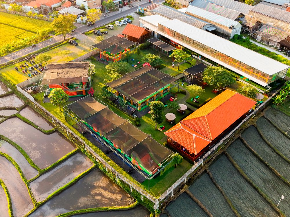 Best Kids Park in Bali - Mookiland Aerial Sunset
