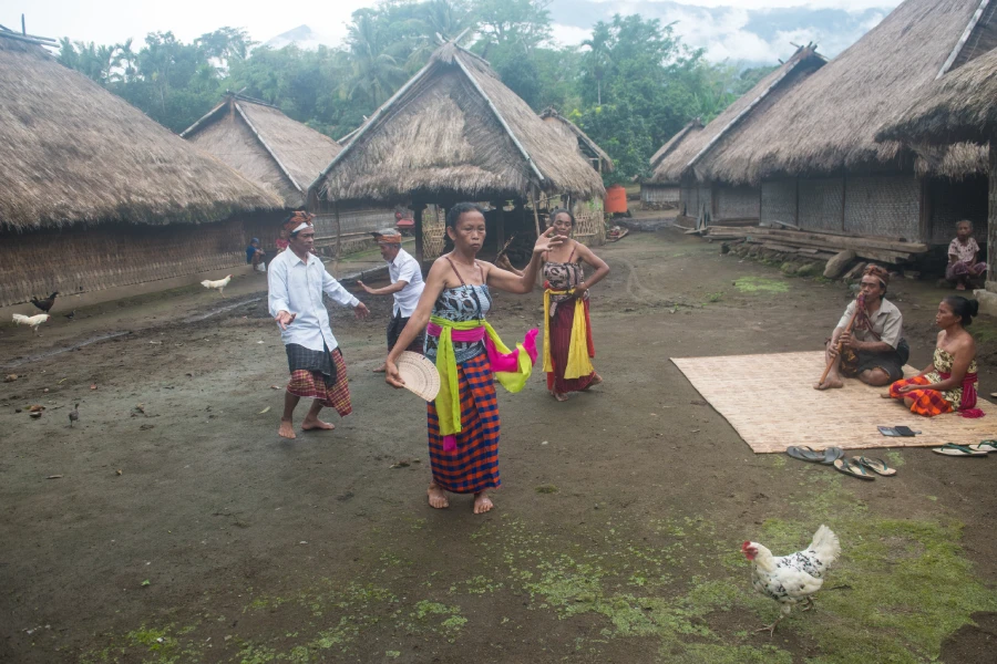 Sasak villagers dance at Bayan village, photo by David Metcalf