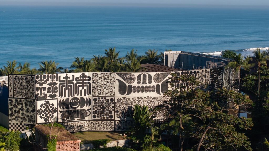 Evolving Landscapes mural by Rostarr at Potato Head Beach Club Bali (2026) by Tomasso Riva