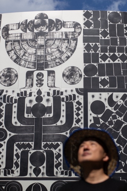 Evolving Landscapes mural by Rostarr at Potato Head Beach Club Bali (2026) by Tomasso Riva