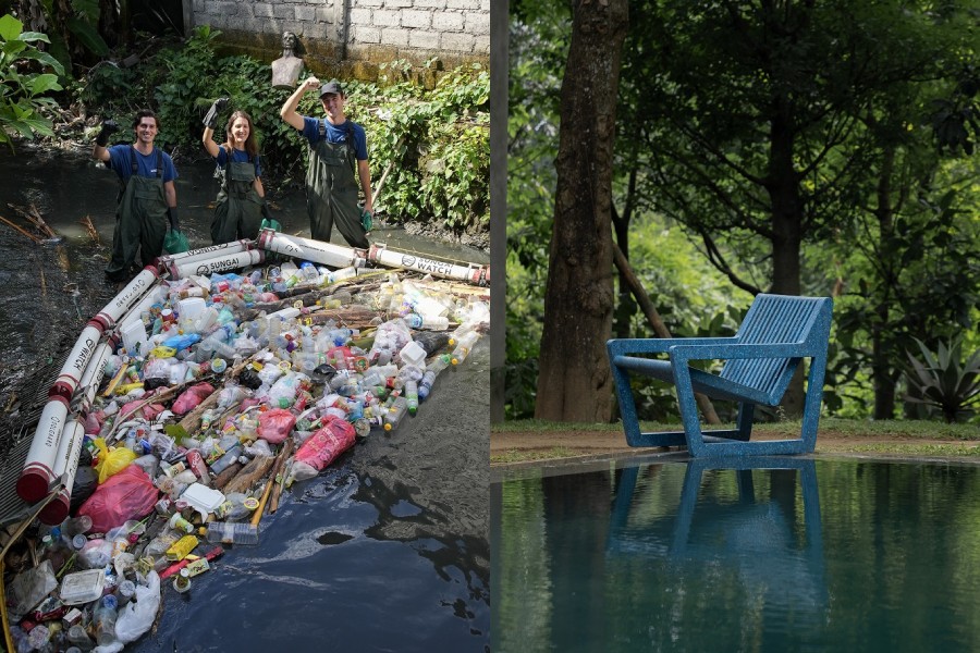 Sungai Design furniture made from upcycled plastic from Bali's rivers