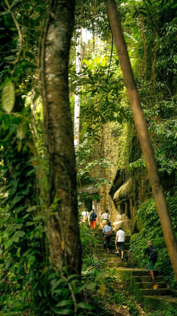 Past Artist Designer In Residency residents visiting ancient Balinese sacred sites. Image CushCushGallery